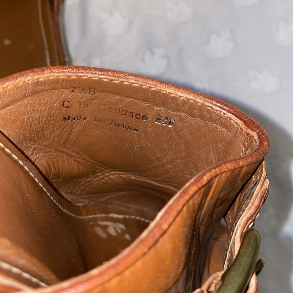 Coach slip on brown leather wedges, size 7.5 4in heel. - Picture 6 of 6